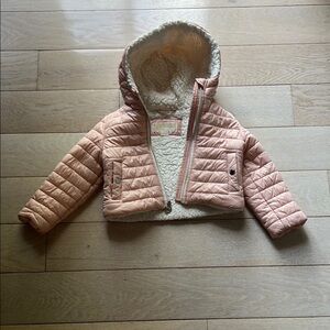 Kids MK Pink Quilted Jacket with Hood